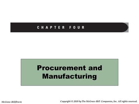 Procurement and Manufacturing