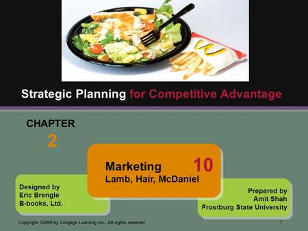 1 Copyright ©2009 by Cengage Learning Inc. All rights reserved Designed by Eric Brengle B-books, Ltd. CHAPTER 2 Strategic Planning for Competitive Advantage.