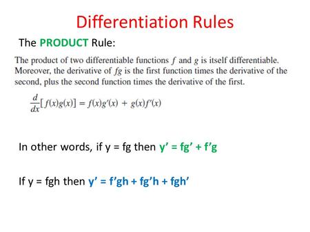 Differentiation Rules