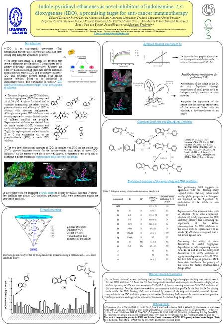 Indole-pyridinyl-ethanones as novel inhibitors of indoleamine-2,3- dioxygenase (IDO), a promising target for anti-cancer immunotherapy Eduard Dolušić,