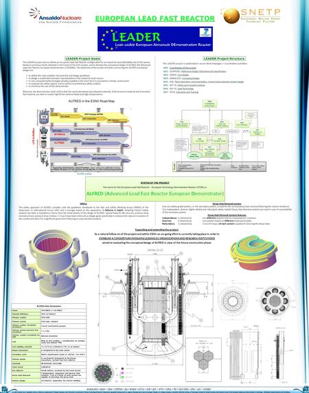 EUROPEAN LEAD FAST REACTOR The LEADER project aims to define an European Lead Fast Reactor configuration for an industrial-sized (600 MWe, the ELFR) reactor,