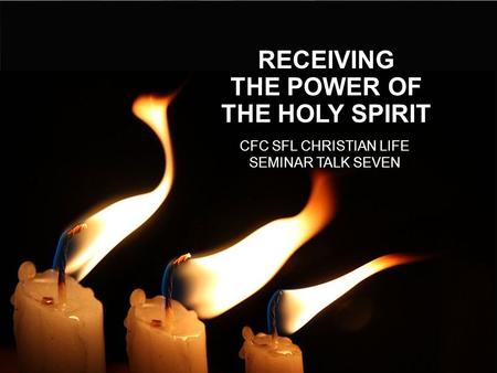 Receiving the Power of the Holy Spirit