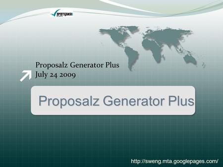 Proposalz Generator Plus July 24 2009 Proposalz Generator Plus