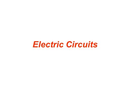 Electric Circuits.