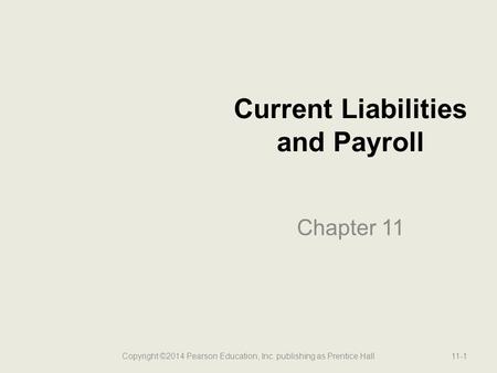 Current Liabilities and Payroll