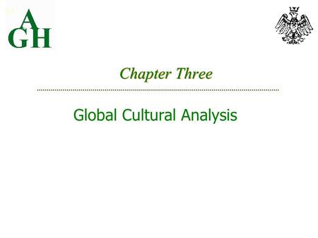 Chapter Three Global Cultural Analysis 3-1. Culture Across Countries High vs low context cultures Silent languages Hofstede’s cultural dimensions Gannon’s.