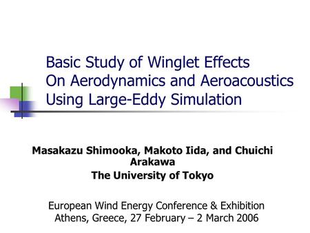 Basic Study of Winglet Effects