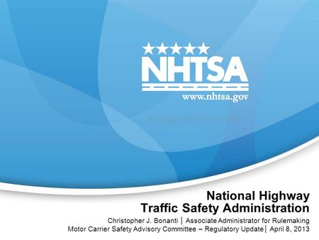 National Highway Traffic Safety Administration