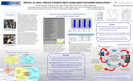 Results Both field and model experiences improved learning about estuaries, with no significant difference between them when comparing raw scores. Students.