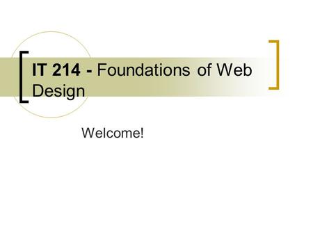 IT Foundations of Web Design