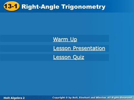 Right-Angle Trigonometry