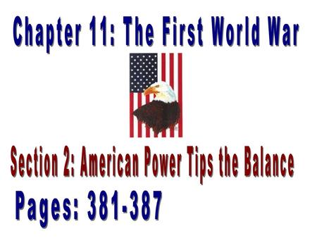 Chapter 11: The First World War