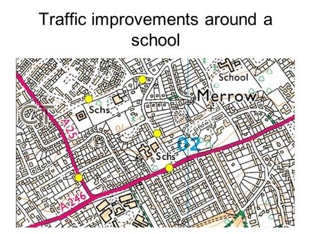 Traffic improvements around a school. Horseshoe Lane West Create drop-off / pick-up point at side of road so that road doesn’t get blocked with traffic.