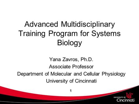 Advanced Multidisciplinary Training Program for Systems Biology