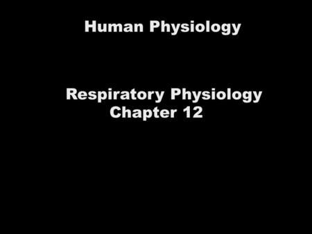 Respiratory Physiology