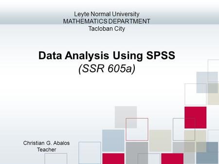 Data Analysis Using SPSS