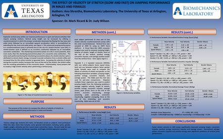 . Authors: Anu Shrestha, Biomechanics Laboratory, The University of Texas at Arlington, Arlington, TX Sponsor: Dr. Mark Ricard & Dr. Judy Wilson THE EFFECT.