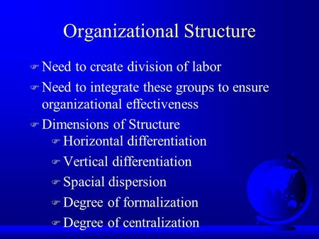 Organizational Structure