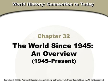 World History: Connection to Today