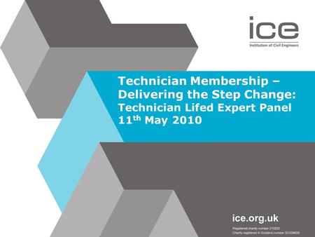 Technician Membership – Delivering the Step Change: Technician Lifed Expert Panel 11 th May 2010.