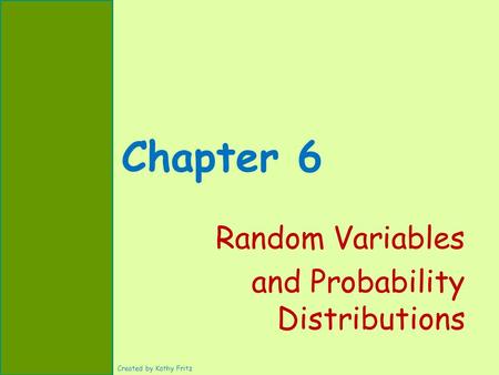 Random Variables and Probability Distributions