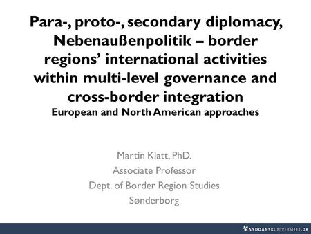 Dept. of Border Region Studies