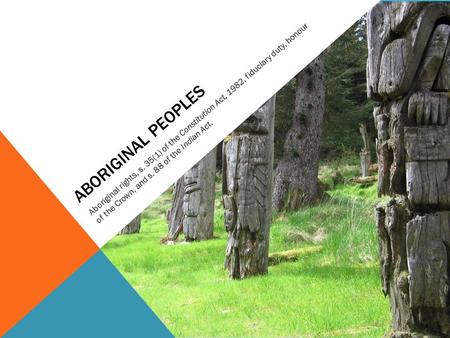 Aboriginal peoples Aboriginal rights, s. 35(1) of the Constitution Act, 1982, fiduciary duty, honour of the Crown, and s. 88 of the Indian Act.