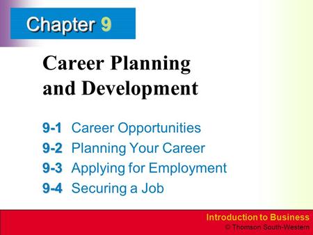 Career Planning and Development