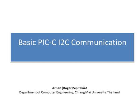 Basic PIC-C I2C Communication