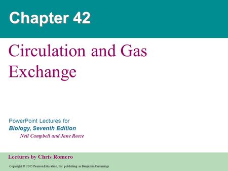 Copyright © 2005 Pearson Education, Inc. publishing as Benjamin Cummings PowerPoint Lectures for Biology, Seventh Edition Neil Campbell and Jane Reece.