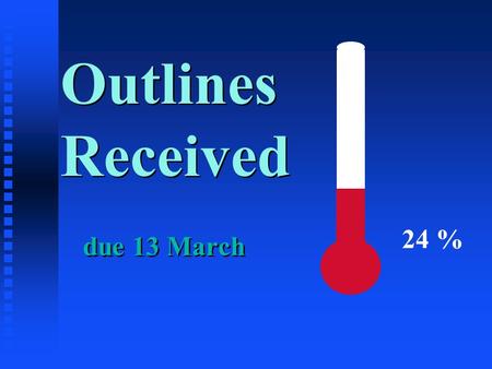 Outlines Received due 13 March 24 %. Homework n Review for Midterm on 1 March 2000 n Research Paper n Readings [11] “ATM Systems: What’s Next?” [12] “Long.