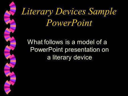 Literary Devices Sample PowerPoint