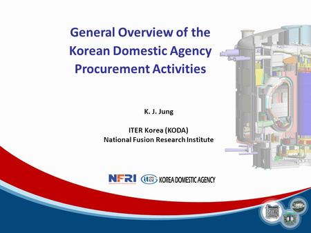 General Overview of the Korean Domestic Agency Procurement Activities K. J. Jung ITER Korea (KODA) National Fusion Research Institute.