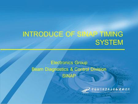 INTRODUCE OF SINAP TIMING SYSTEM