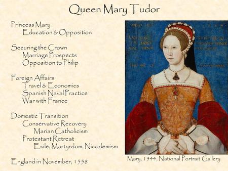 Queen Mary Tudor Princess Mary Education & Opposition