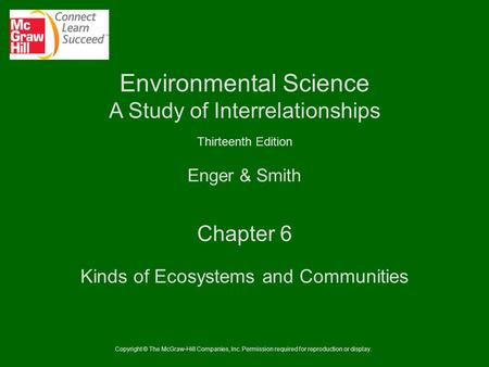 Kinds of Ecosystems and Communities