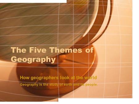 The Five Themes of Geography