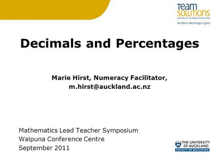 Decimals and Percentages