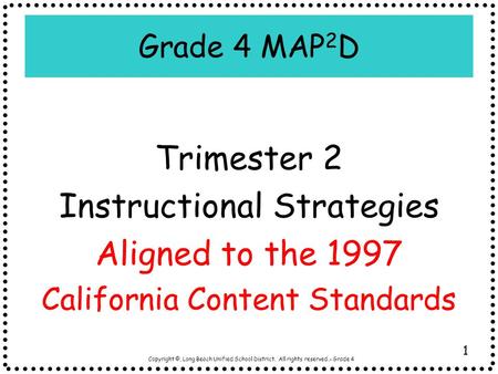 Instructional Strategies Aligned to the 1997