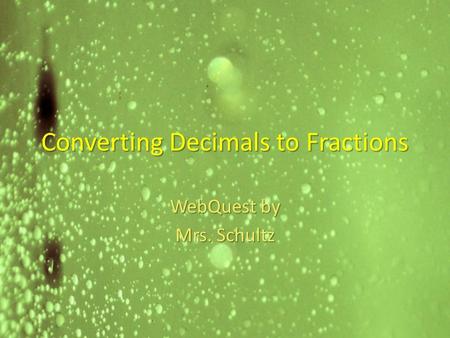 Converting Decimals to Fractions