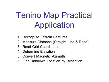 Tenino Map Practical Application