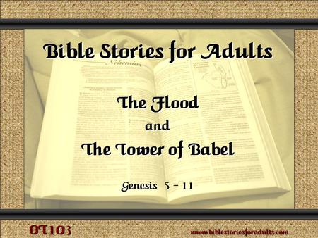 The Flood and The Tower of Babel Copyright © 2009 www.biblestoriesforadults.com. Use of this material is provided free of charge for use in personal or.