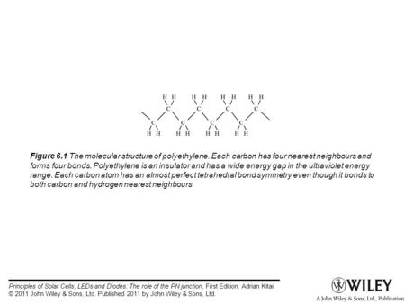 Principles of Solar Cells, LEDs and Diodes: The role of the PN junction, First Edition. Adrian Kitai. © 2011 John Wiley & Sons, Ltd. Published 2011 by.