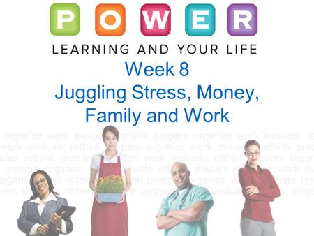 Week 8 Juggling Stress, Money, Family and Work. © 2011 by The McGraw-Hill Companies, Inc. All rights reserved.McGraw-Hill Living with Stress Almost anything.