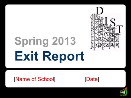 Spring 2013 Exit Report [Name of School] [Date]. Element I: Classroom Environment 1. Overall, classroom expectations were established, communicated, modeled.