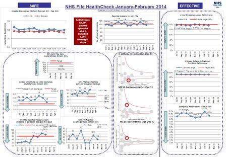 EFFECTIVE C difficile (over 65) Oct-Dec 13 MRSA bacteraemia Oct-Dec 13 MSSA bacteraemia Oct-Dec 13 Activity was 82,314 patient episodes which included.