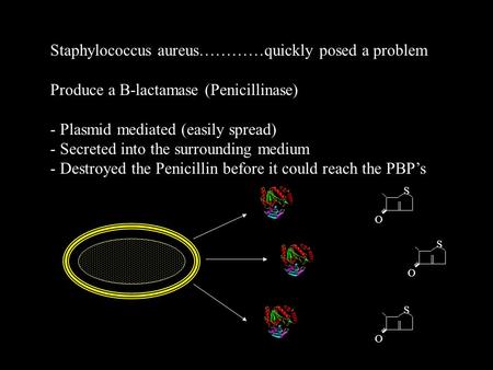 Staphylococcus aureus…………quickly posed a problem