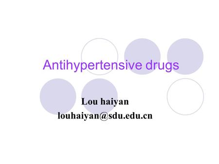 Antihypertensive drugs