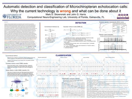 Automatic detection and classification of Microchiropteran echolocation calls: Why the current technology is wrong and what can be done about it Mark D.