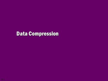 Data Compression.